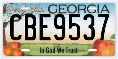 GA license plate CBE9537