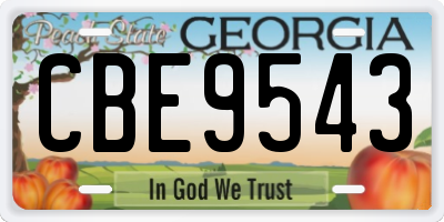 GA license plate CBE9543