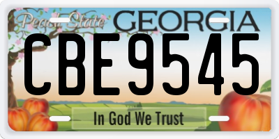 GA license plate CBE9545