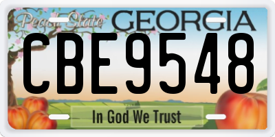 GA license plate CBE9548