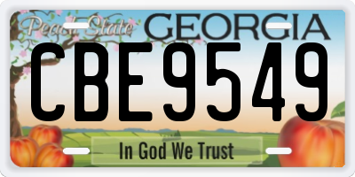 GA license plate CBE9549
