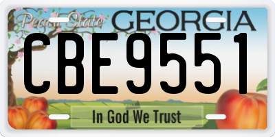 GA license plate CBE9551