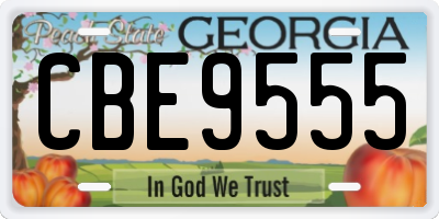 GA license plate CBE9555