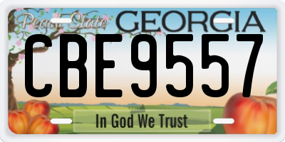 GA license plate CBE9557