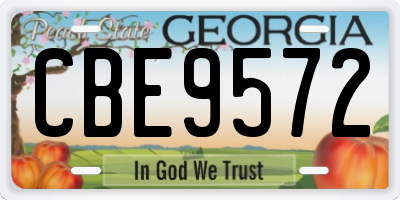 GA license plate CBE9572