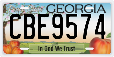 GA license plate CBE9574