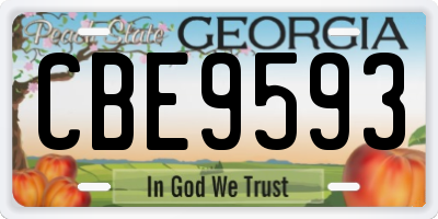 GA license plate CBE9593