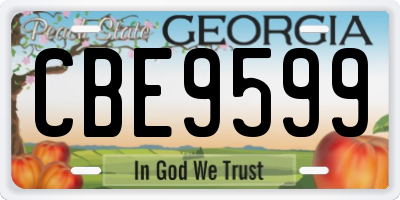 GA license plate CBE9599