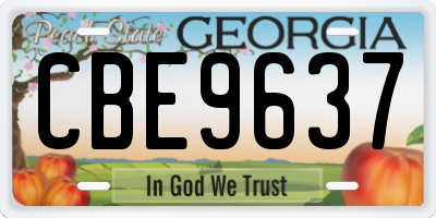 GA license plate CBE9637