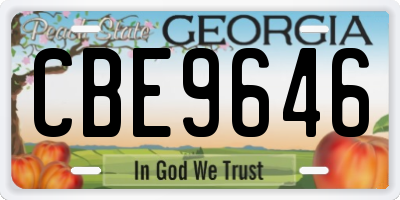 GA license plate CBE9646