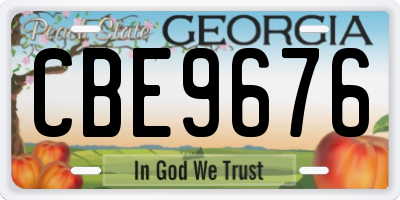 GA license plate CBE9676
