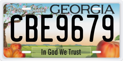GA license plate CBE9679