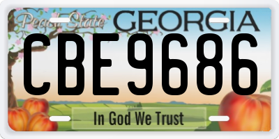 GA license plate CBE9686