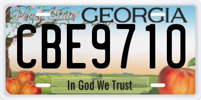 GA license plate CBE9710