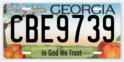 GA license plate CBE9739
