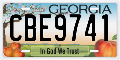 GA license plate CBE9741