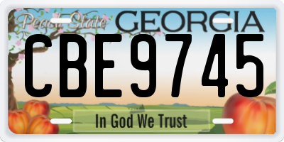 GA license plate CBE9745