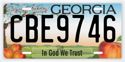 GA license plate CBE9746