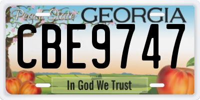 GA license plate CBE9747