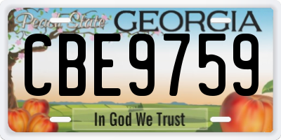 GA license plate CBE9759