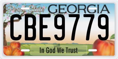 GA license plate CBE9779