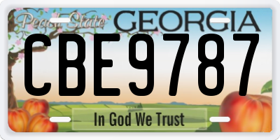 GA license plate CBE9787