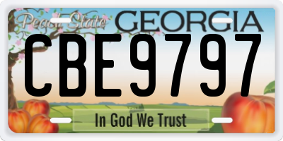 GA license plate CBE9797