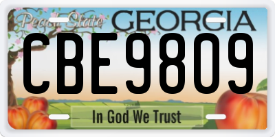 GA license plate CBE9809