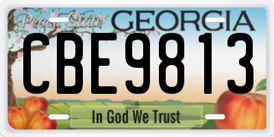 GA license plate CBE9813