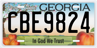 GA license plate CBE9824