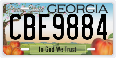 GA license plate CBE9884