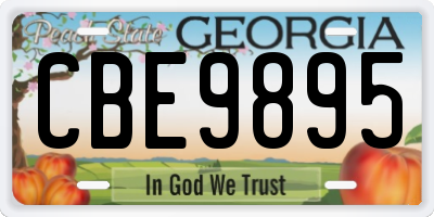 GA license plate CBE9895
