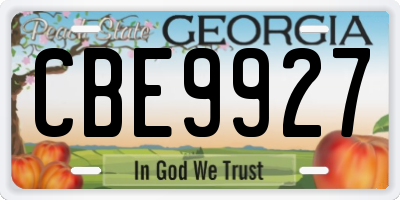 GA license plate CBE9927