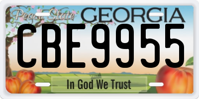 GA license plate CBE9955
