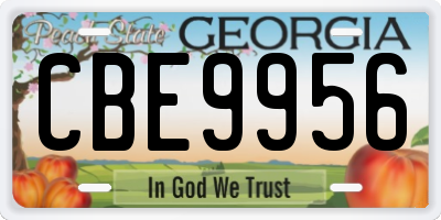 GA license plate CBE9956