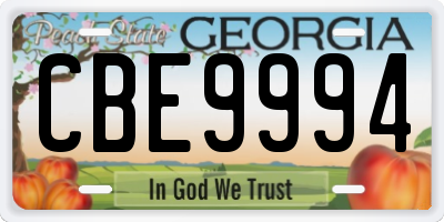 GA license plate CBE9994