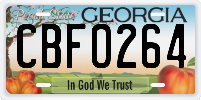GA license plate CBF0264
