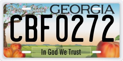 GA license plate CBF0272