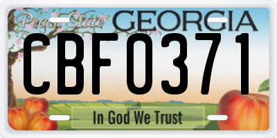 GA license plate CBF0371