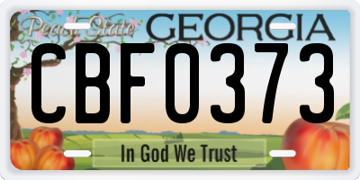 GA license plate CBF0373