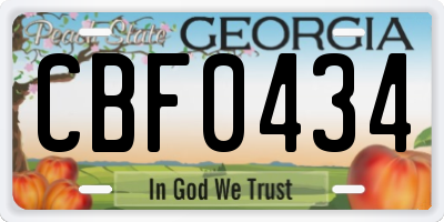 GA license plate CBF0434