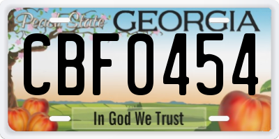 GA license plate CBF0454