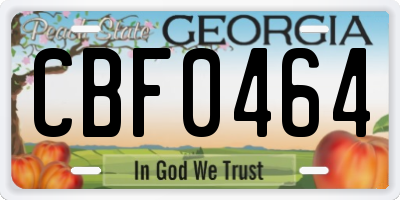 GA license plate CBF0464