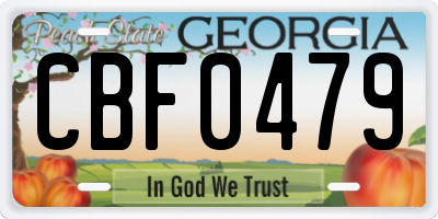 GA license plate CBF0479