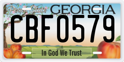 GA license plate CBF0579
