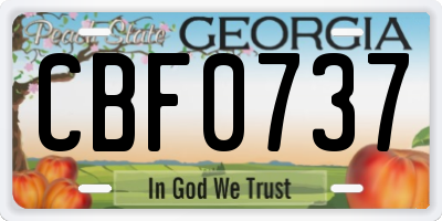GA license plate CBF0737