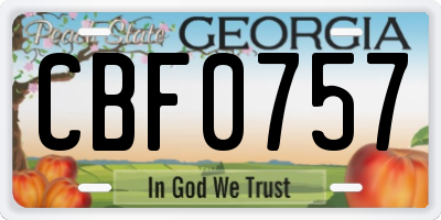 GA license plate CBF0757