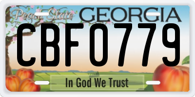 GA license plate CBF0779