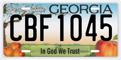 GA license plate CBF1045