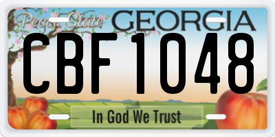 GA license plate CBF1048
